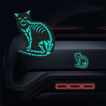 Helovinas Sėdi Katė šviesą atspindintį Lipduką Automobilių Automatinis Aukšto Intensyvumo lygio Naktinio Saugos Vairuotojo Įspėjimo Ženklas Gyvūnų Decal