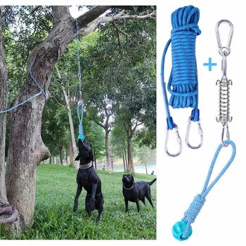 Lauko šuo žaislai Didelių šunų Nerūdijančio plieno spyruoklinės pakabos Medvilnės virvė Lauko mokymo namų ūkiams