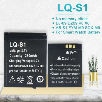LQ-S1, 3,7 V 380mAh Smart Watch Baterija DZ09 Baterija DJ-09 V8 X6 AB-S1 SCX-M9 FYM-M9 GJD HKS-S1 LQS1 bateria