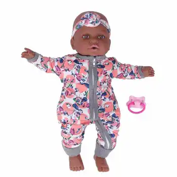 Afrikos Naujagimiams Lėlės Imituojamas Minkštas 16 Colių Subtilus Tikroviška Vinilo Baby Doll su Žindukas Atostogų Šalis Vaikams