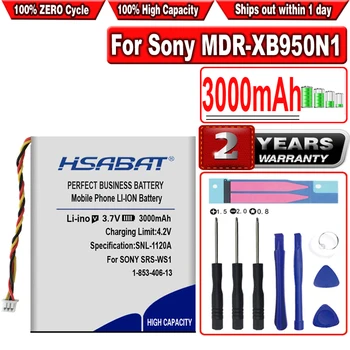 HSABAT 3000mAh 1-853-406-13 Baterija Sony MDR-XB950N1 SRS-WS1 WH-CH700N Acumulator