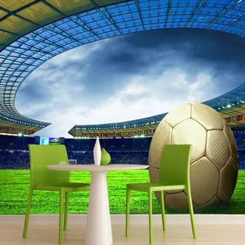 Custom 3D Futbolo Foto Tapetai, Sportas Futbolo Tematikos Stadiono Sienų Tapetai Kambarį Baras Miegamojo Sienos De Parede 3D