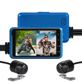 Karšto Parduoti Dviejų Kanalų Motociklo Kamera 1080P Dvigubo Objektyvo Motociklo Kamera, Diktofonas, Su G-Sensorius WiFi GPS
