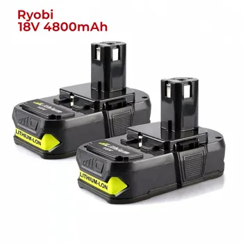 2 conjuntos de baterias de substituição 3.8/4.8 ah compatível com ryobi 18v baterias de lítio para ferramentas elétricas sem fio