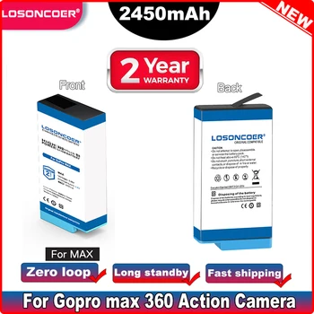 LOSONCOER 2450mAh Bateriją Už Gopro Max Baterijos / Už Go Pro Max 360 Veiksmų Fotoaparato Baterijos