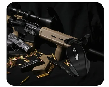 Biuras Pelės Mygtukai Ginklas Colt Ar-15 Šautuvas, Pistoletas Kulka Pelės Kilimėlis Su Siūlės Kraštais